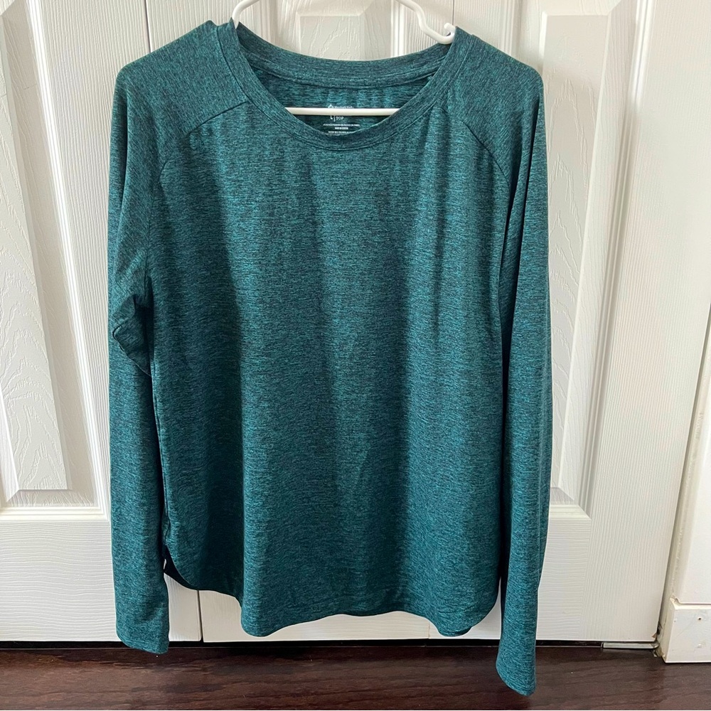 Member’s Mark Soft Heather Teal Long Sleeve Top, Women’s Size L